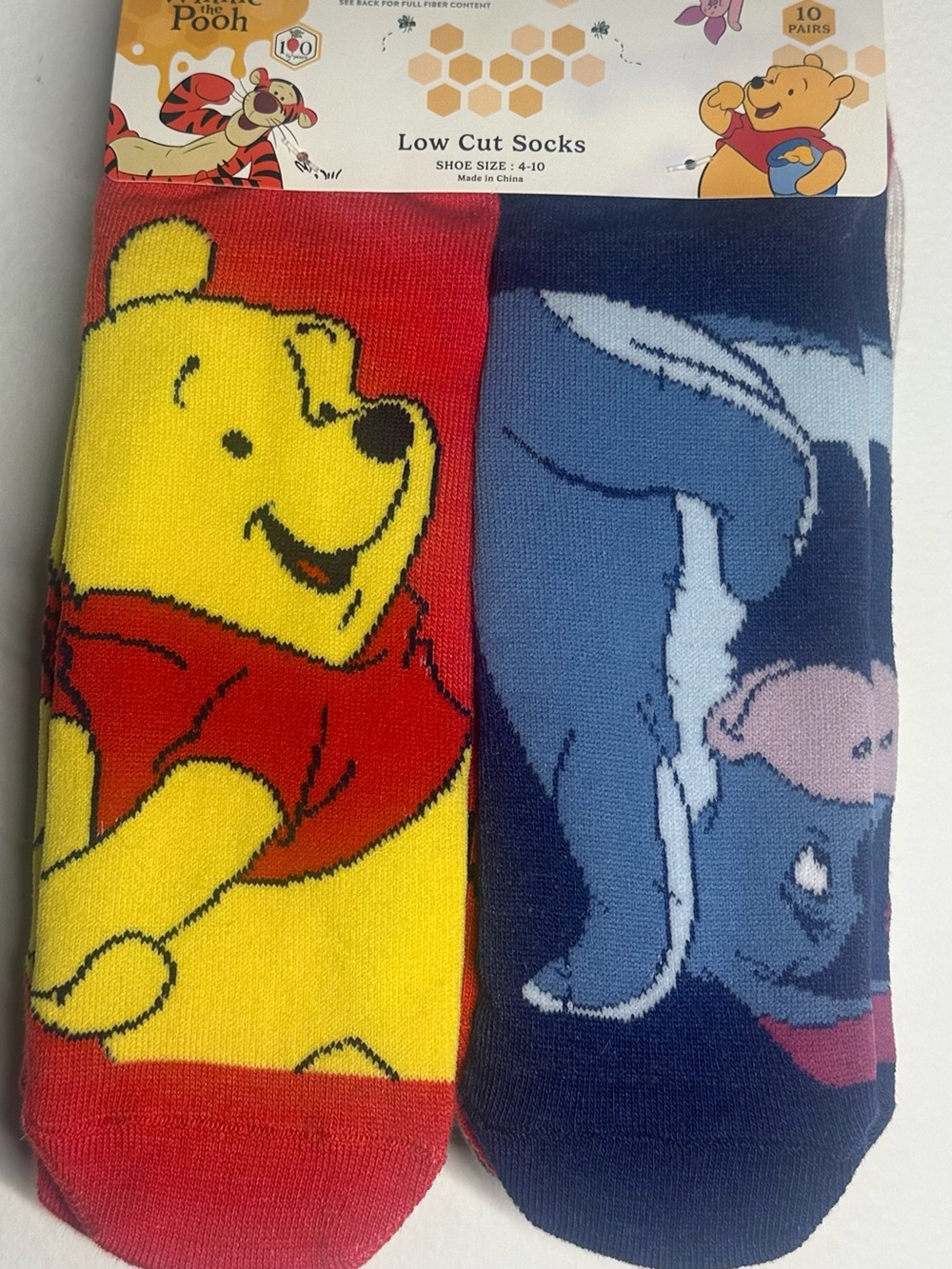 Disney Winnie the Pooh 10-Pack Low Cut Socks | NWT | Size 4-10